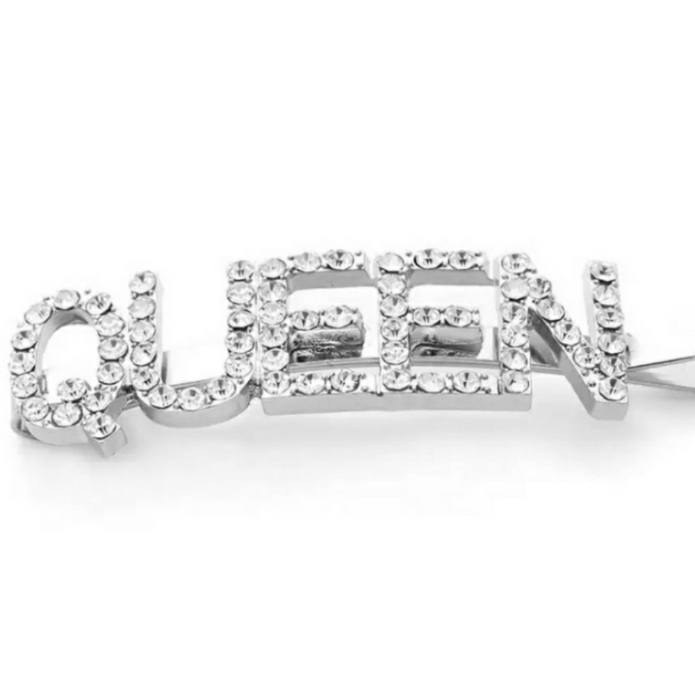 "QUEEN" Rhinestone Hair Clip 1pc
